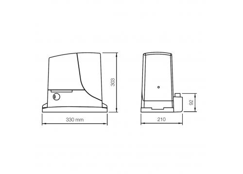 Габариты привода RB500HSKIT2