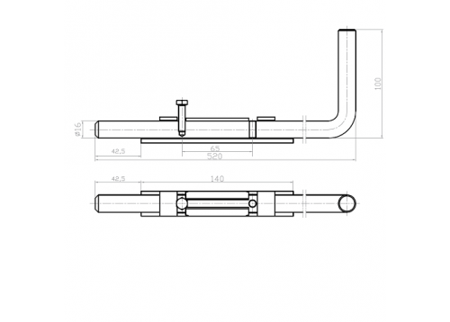Засов воротный вертикальный 520 мм. Арт.64.070 фото 2