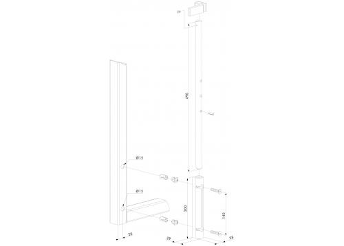 Стандартный вертикальный засов со стержнем из стали горячей оцинковки. Арт.VSF-K-7016QF1BL фото 2